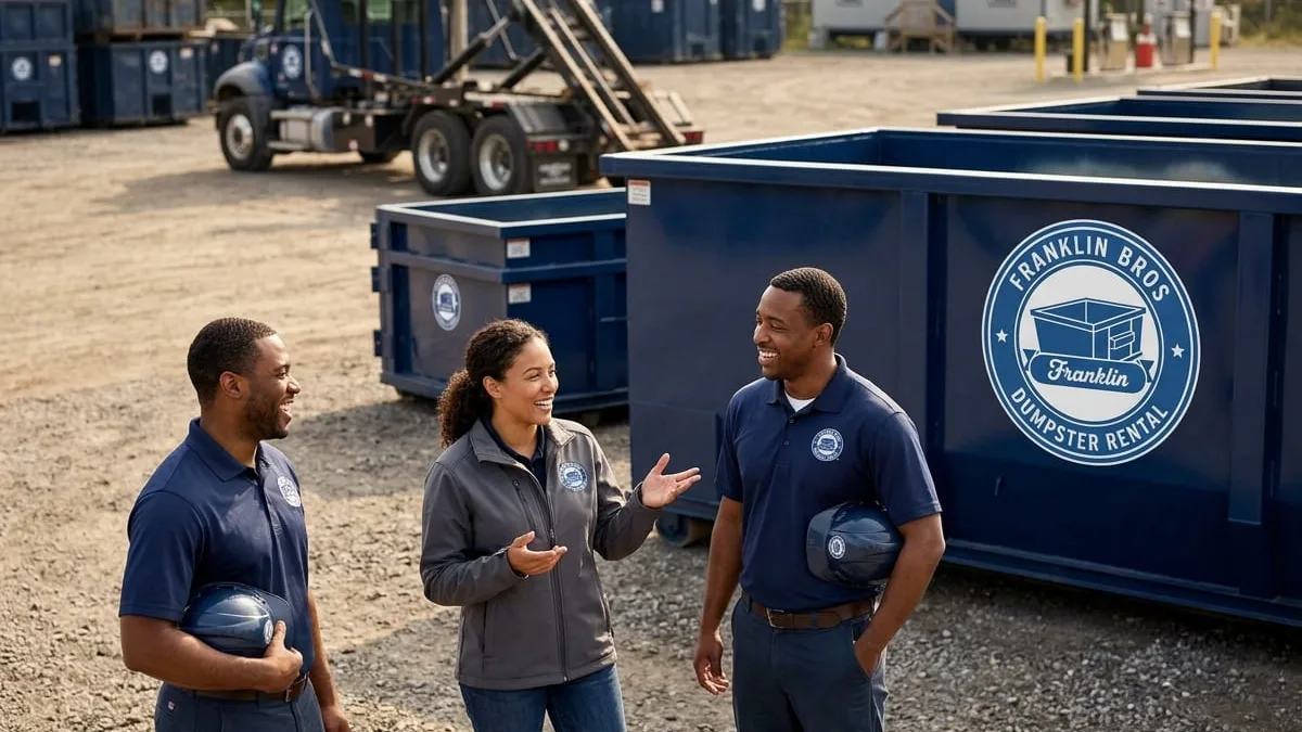 Franklin Bros Dumpster Rental Franklin crew at the Franklin yard